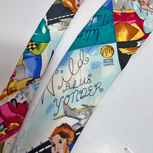 Vintage 1991 Nicole Miller Silk tie, couple theme - Picture 7 of 11